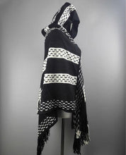 New Striped Hooded Poncho Sweater - GG Classy Boutique 