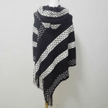 New Striped Hooded Poncho Sweater - GG Classy Boutique 