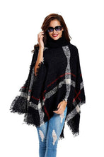 Plaid Turtleneck Poncho Sweater - GG Classy Boutique 