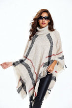 Plaid Turtleneck Poncho Sweater - GG Classy Boutique 