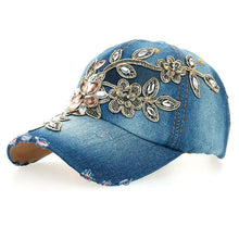Variety Rhinestone &Crystal Cotton Denim Hat - GG Classy Boutique 