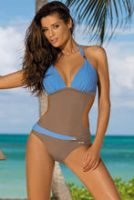 One Piece Two Tone Swimsuit Backless Bandage - GG Classy Boutique 