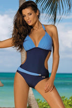 One Piece Two Tone Swimsuit Backless Bandage - GG Classy Boutique 