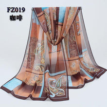 Women Silk Chiffon Scarf Geometric Print - GG Classy Boutique 