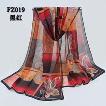 Women Silk Chiffon Scarf Geometric Print - GG Classy Boutique 
