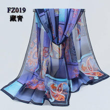 Women Silk Chiffon Scarf Geometric Print - GG Classy Boutique 