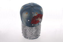 Diamond Rhinestones Denim Snap Back Baseball Cap - GG Classy Boutique 