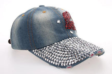 Diamond Rhinestones Denim Snap Back Baseball Cap - GG Classy Boutique 